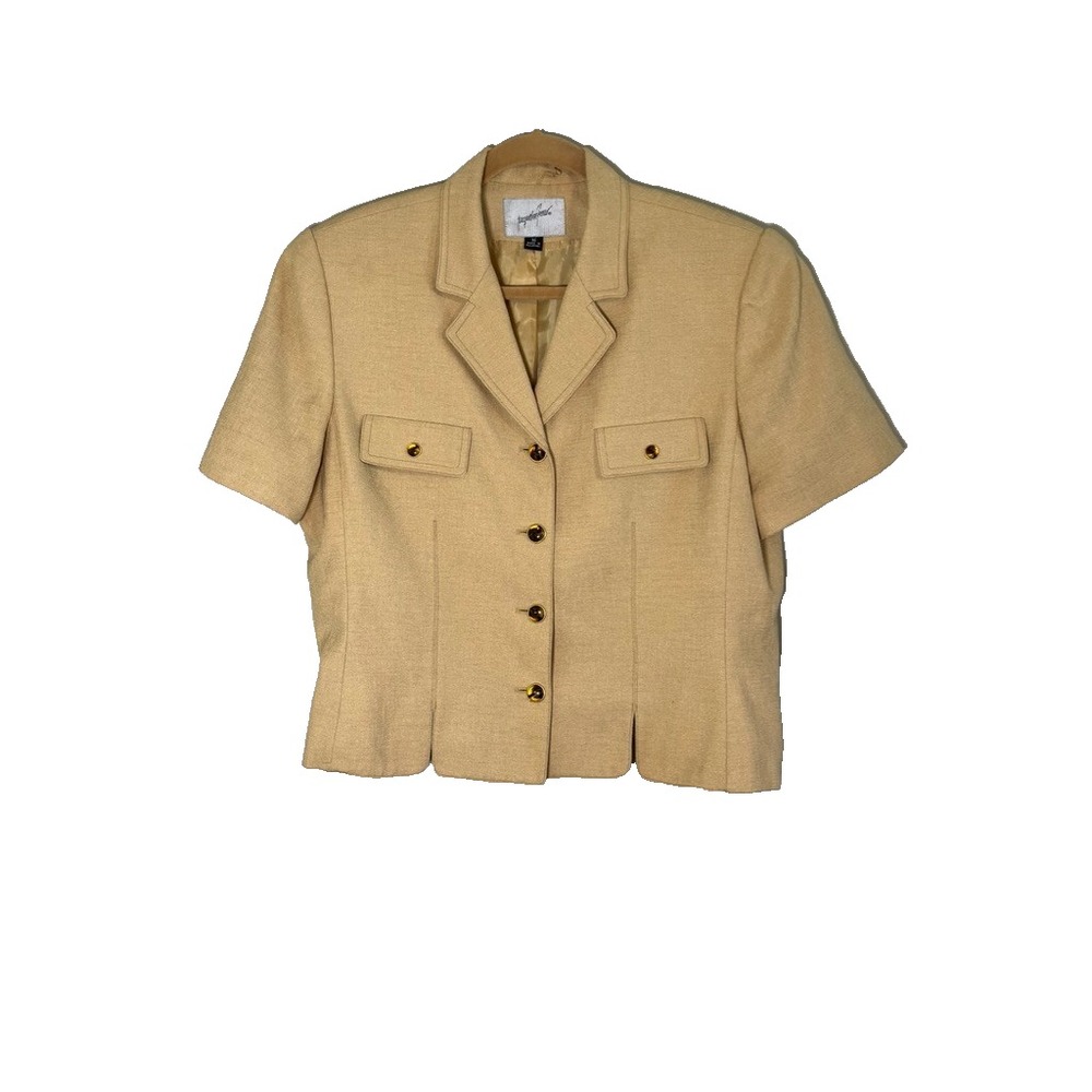 Retro Neutral Classic Blazer 16 Tan Resort Preppy Lagen Minimalist Secretary